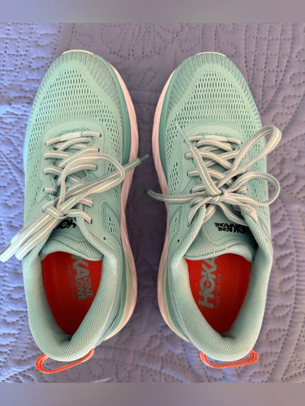 HOKA BONDI 7 Women's Light Blue-Aqua Running Shoes - Picture 5 of 8